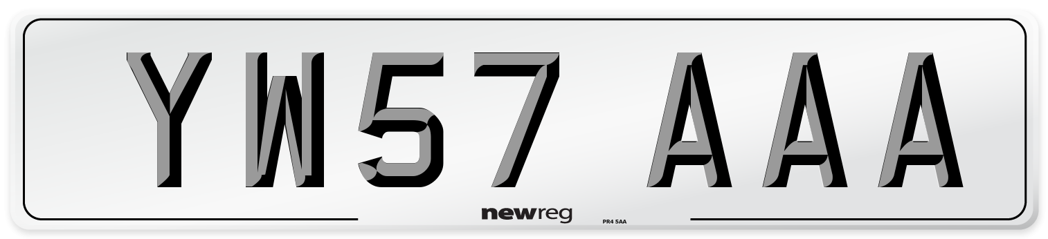 YW57 AAA Number Plate from New Reg